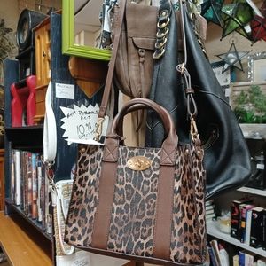 Leopard shoulder/ handbag    New long strap & 2 short straps